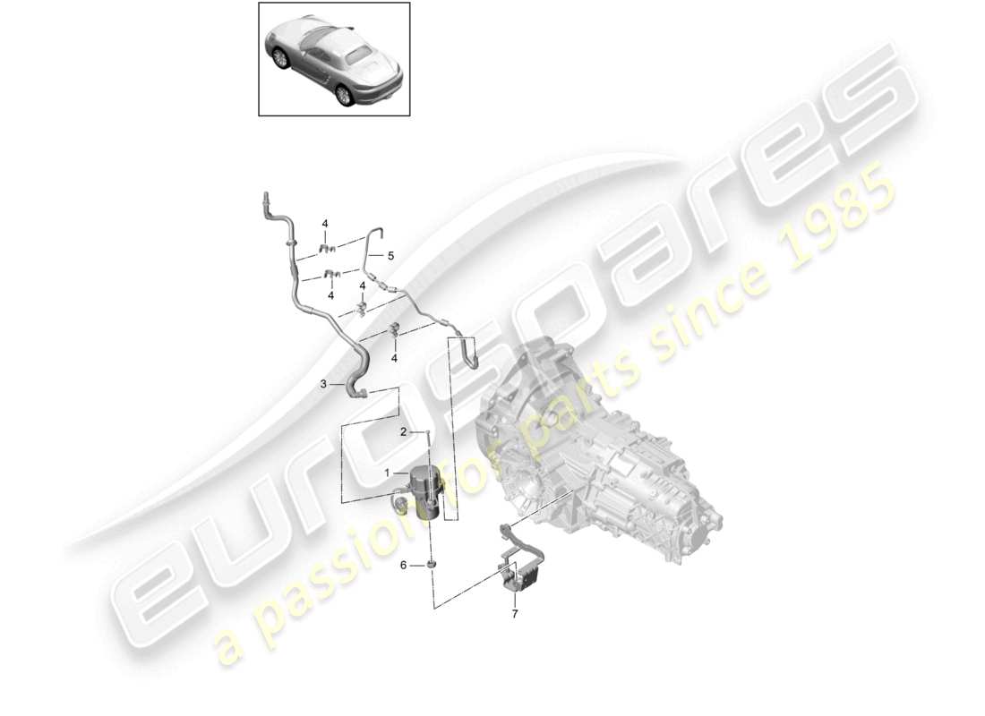 porsche 2017 (718 boxster) electric vacuum pump for brake parts diagram