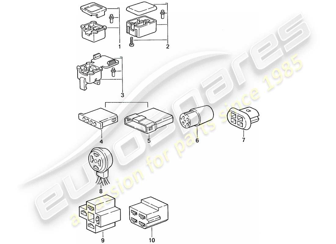 porsche 1989 (944) connector housing - 4-pole parts diagram
