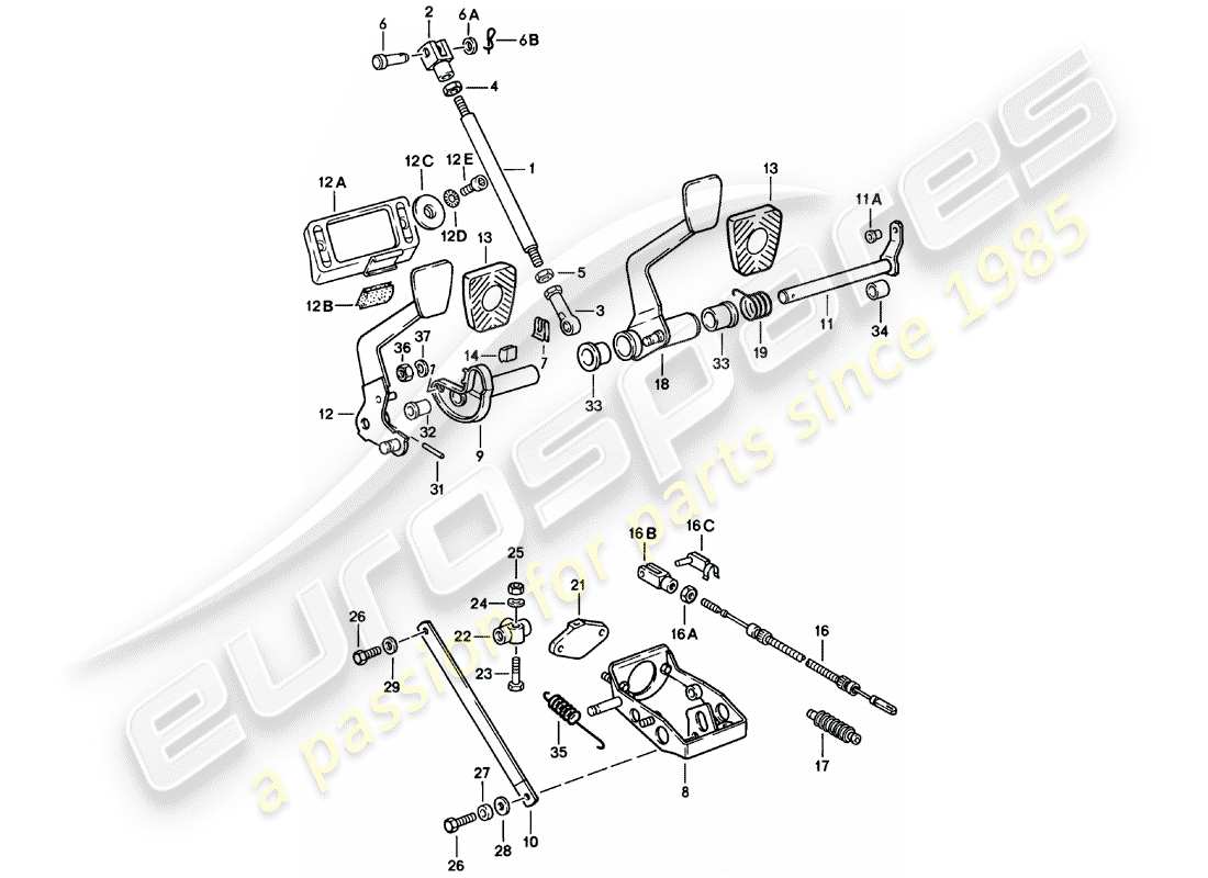 porsche 1978 (911) pedals part diagram