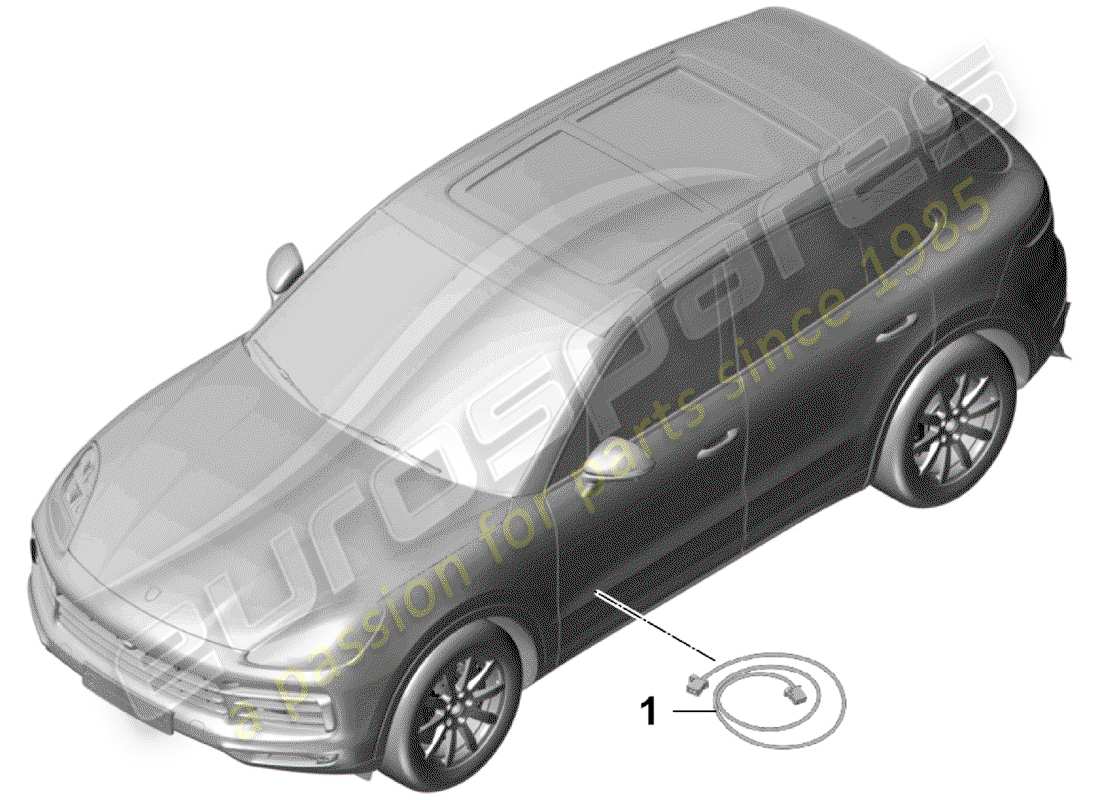 porsche 2020 (cayenne e3 9ya/9yb) fibre optic wave conductor part diagram