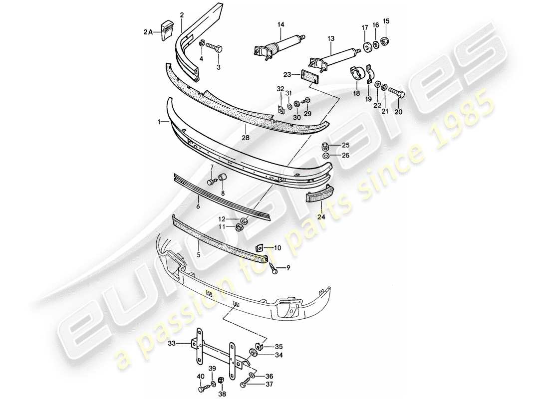 porsche 1985 (911) bumper part diagram