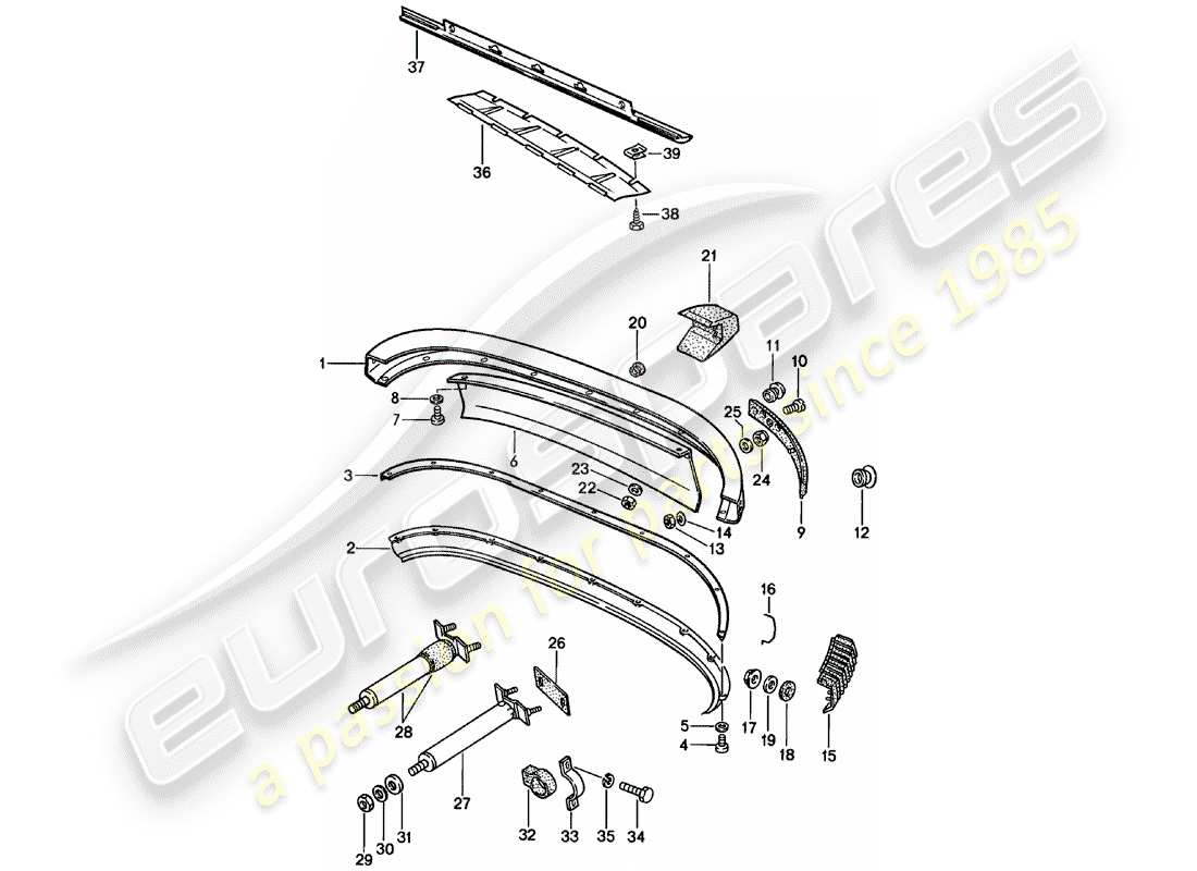 porsche 1978 (911) bumper part diagram