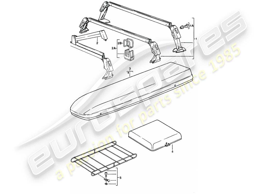 porsche 1986 (911) roof transport system part diagram