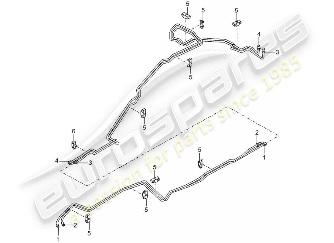 porsche 2006 (cayenne e1 9pa) hydraulic line underbody anti-roll bar (decoupling) d - mj 2004>> part diagram