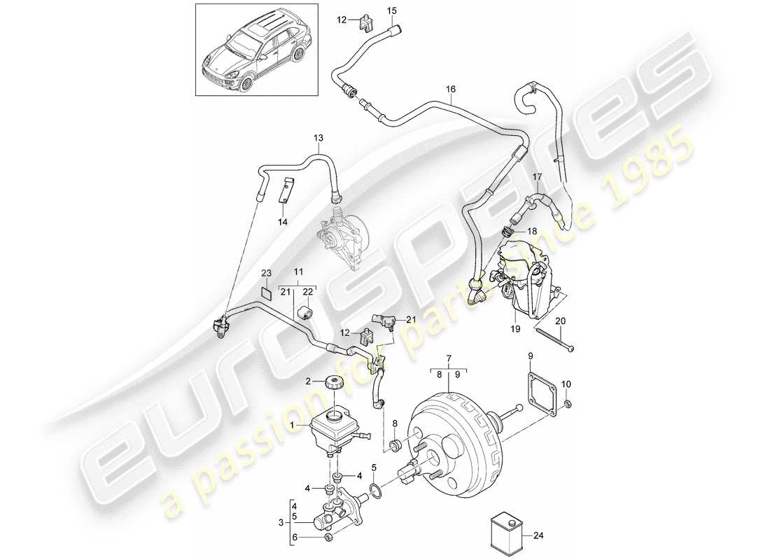 porsche 2016 (cayenne e2 92a) brake master cylinder brake servo vacuum line d - mj 2015>> part diagram