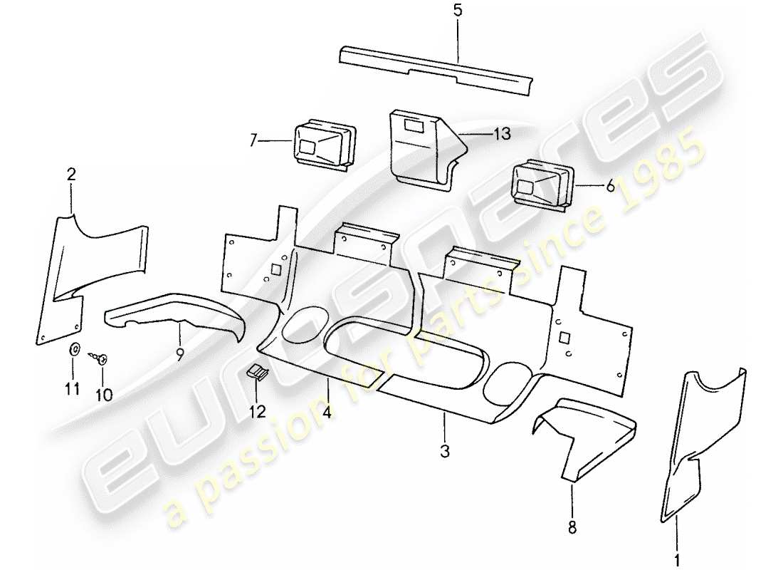 porsche 1987 (959) heat deflector - bumper parts diagram