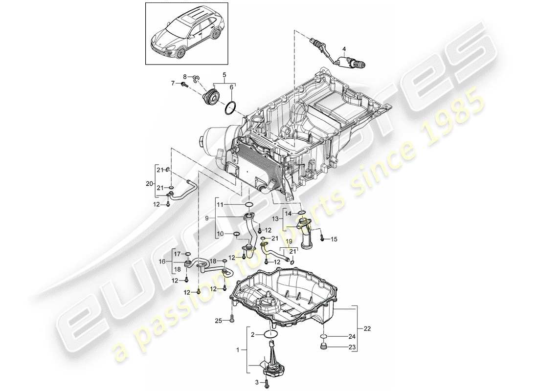 porsche 2016 (cayenne e2 92a) oil int.pipe w. assembly parts oil sump part diagram