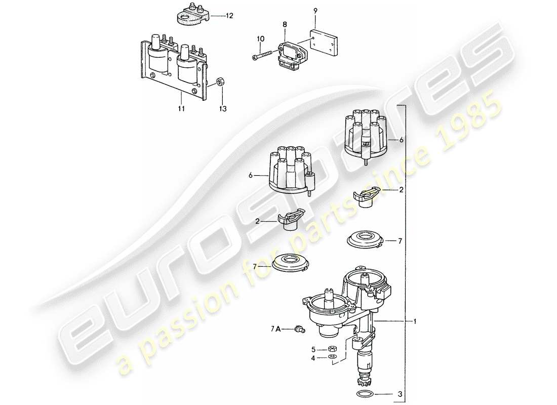 porsche 1994 (993) engine electrics 1 parts diagram