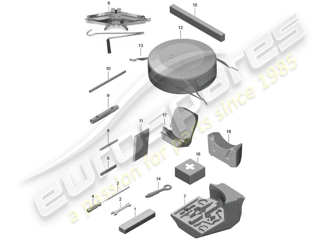 porsche 2019 (718 boxster) tool jack parts diagram