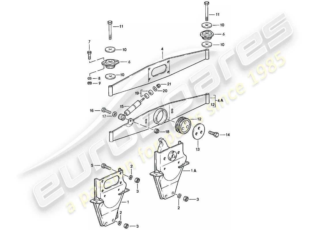 porsche 1983 (911) engine suspension part diagram
