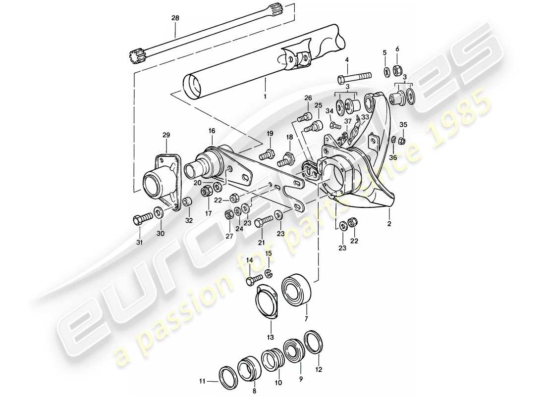 porsche 1987 (911) rear axle part diagram
