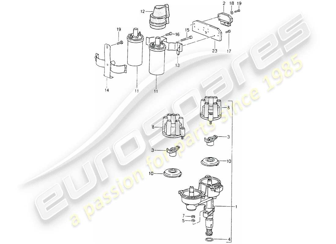 porsche 1989 (964) engine electrics 1 - see technical information - group 2 - nr. 1/94 - nr. 2/95 parts diagram