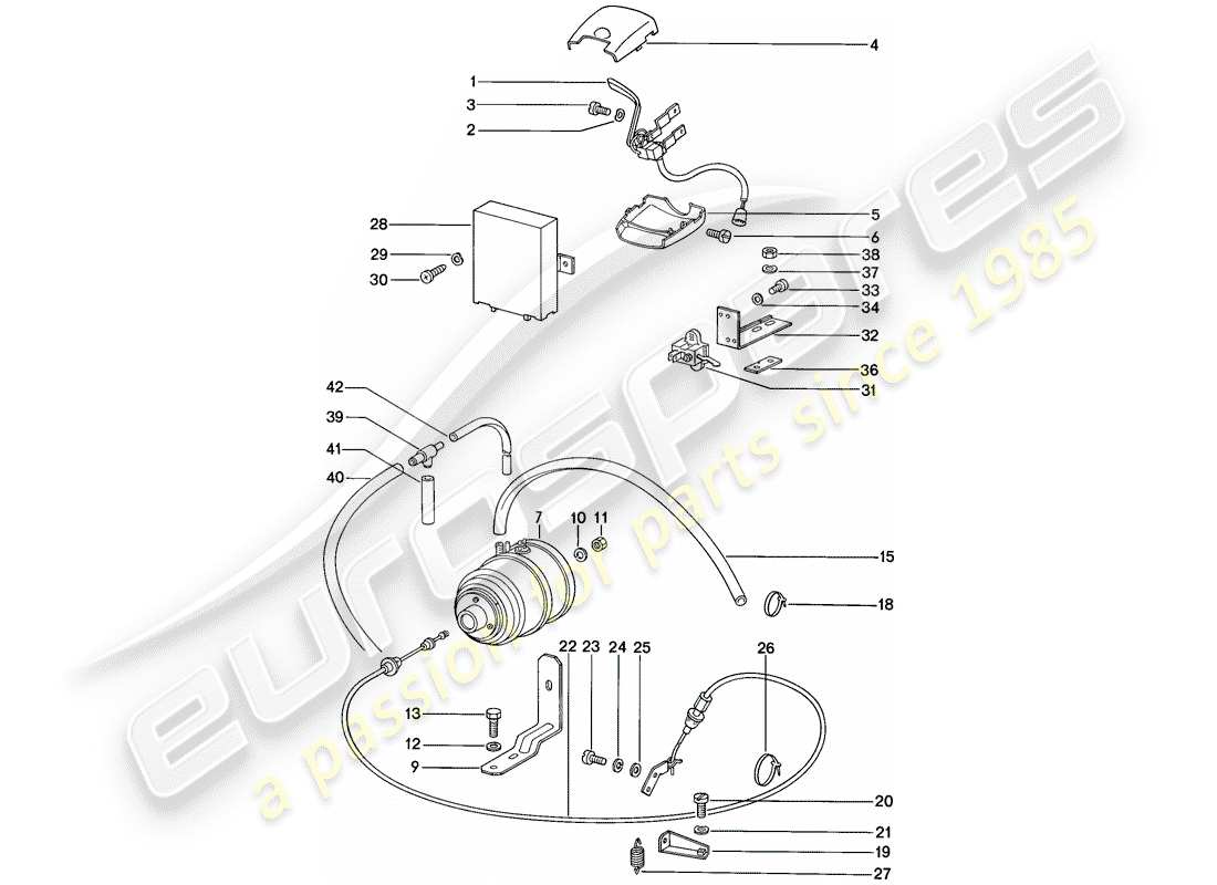 porsche 1988 (911) cruise control system - d - mj 1987>> - mj 1987 part diagram