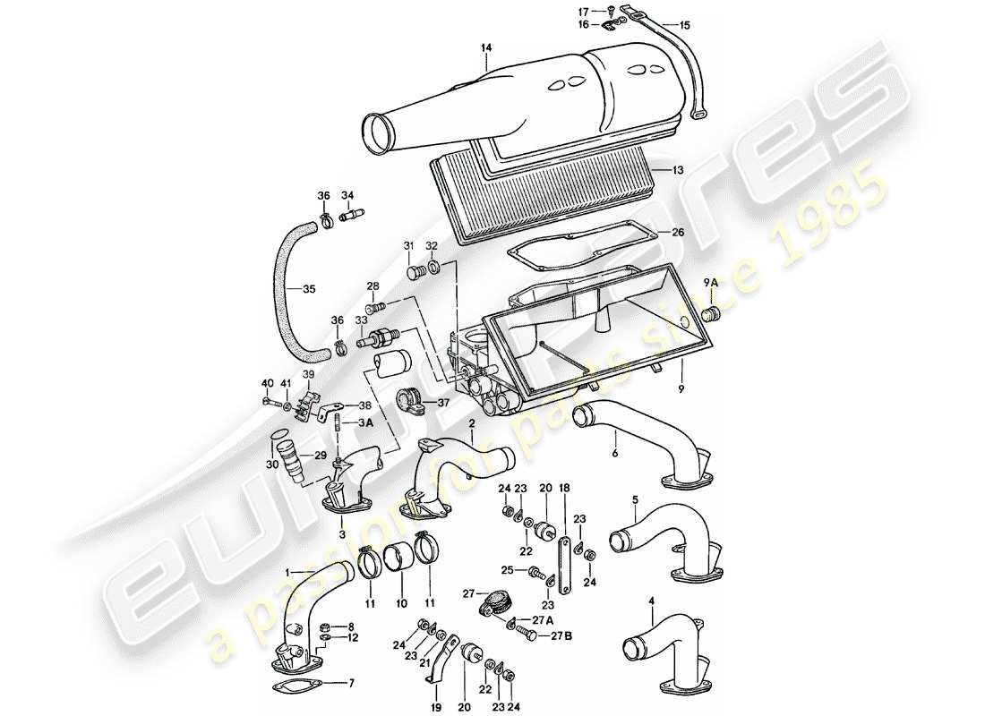 porsche 1983 (911) air cleaner part diagram