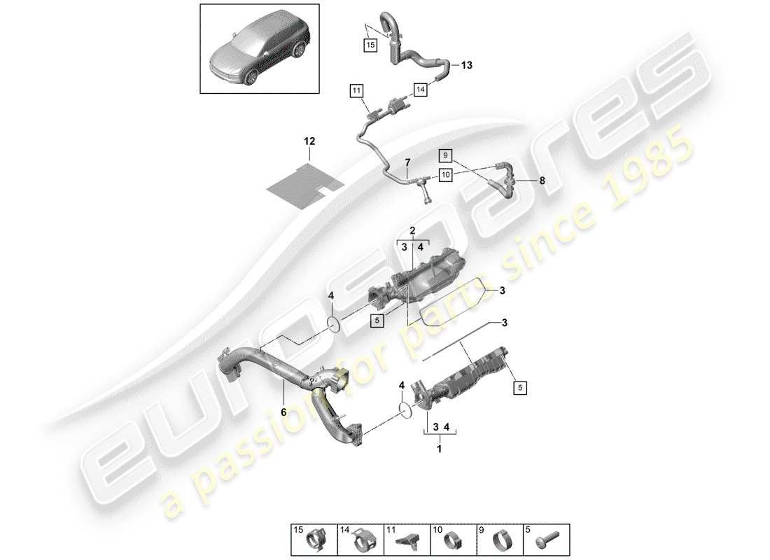 porsche 2018 (cayenne e3 9ya/9yb) intake manifold ventilation for fuel tank parts diagram