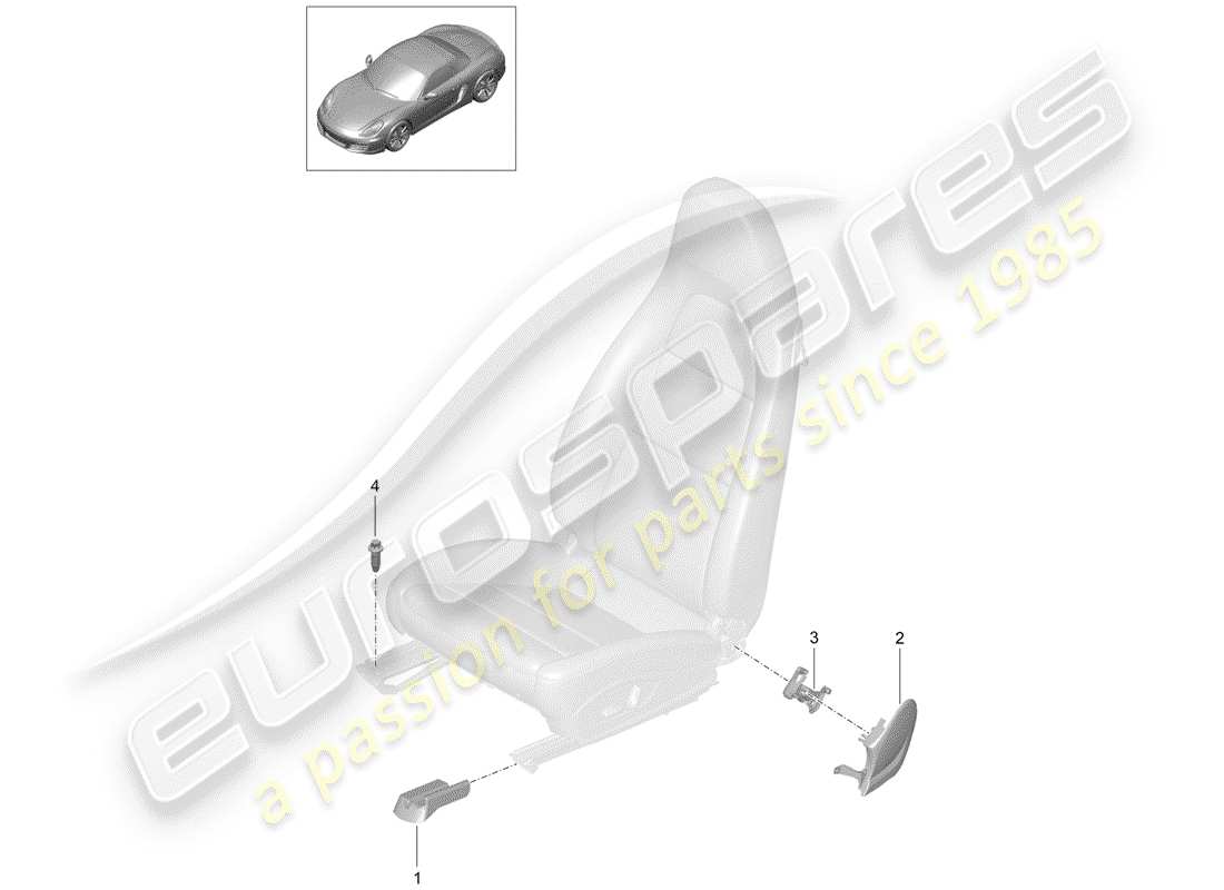 porsche 2013 (981 boxster) seat front (complete) sports seat no longer available trim cover d - mj 2012>> parts diagram