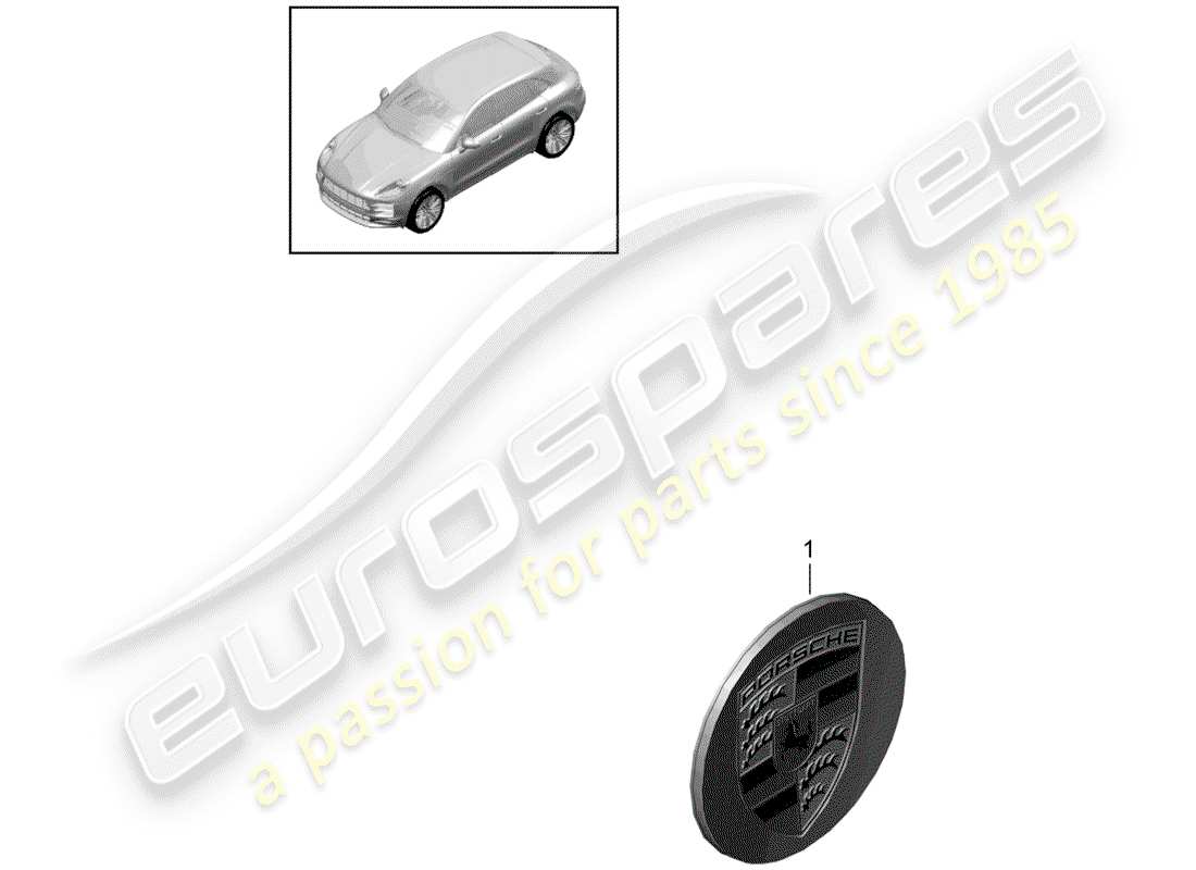 porsche 2019 (macan) hub cap part diagram