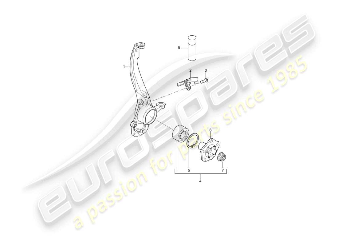 porsche 2010 (cayenne e1 9pa) swivel mounting wheel hub parts diagram