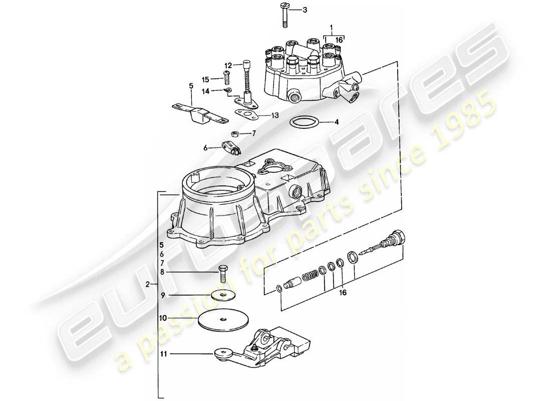 porsche 1978 (911) mixture control unit part diagram
