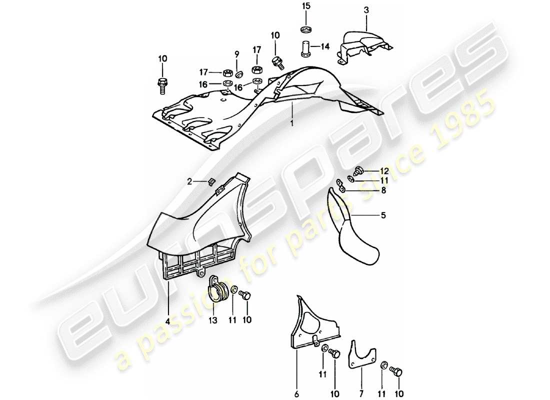 porsche 1983 (911) air duct part diagram