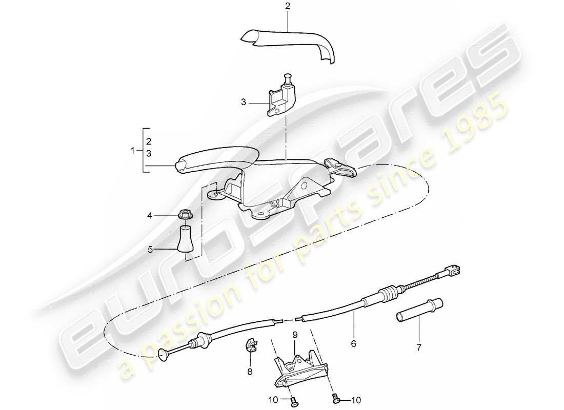 porsche 2008 (987 boxster) brake lever parts diagram