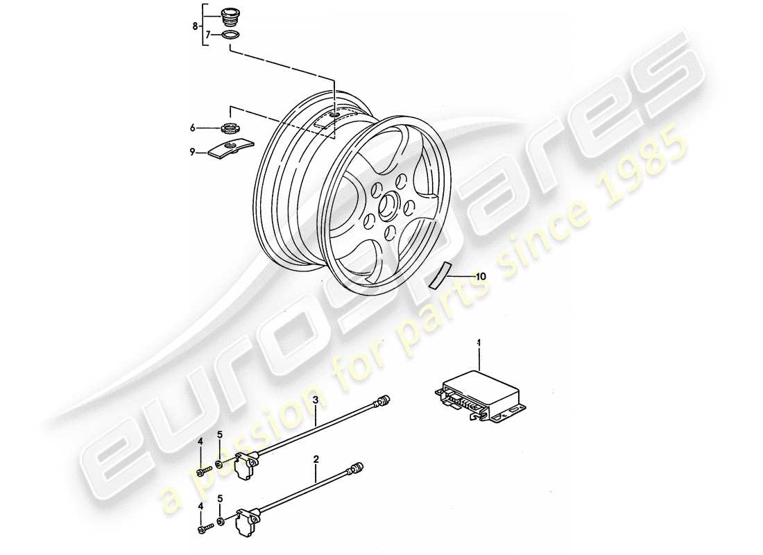 porsche 1995 (928) tire pressure control system - d >> - mj 1993 parts diagram