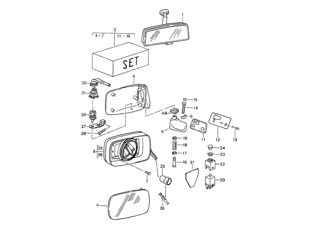 porsche 1994 (964) rear view mirror inner - rear view mirror - d >> - mj 1991 parts diagram