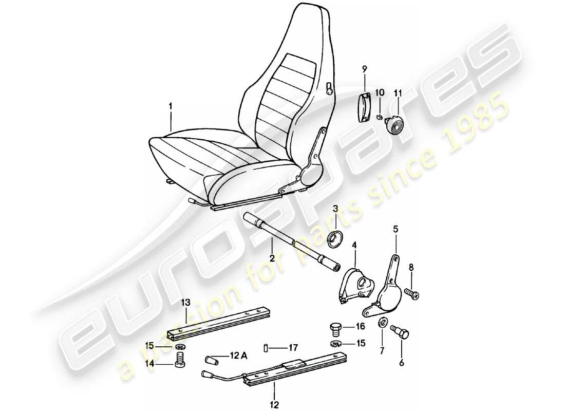 porsche 1978 (911) sports seat - complete - d >> - mj 1980 part diagram