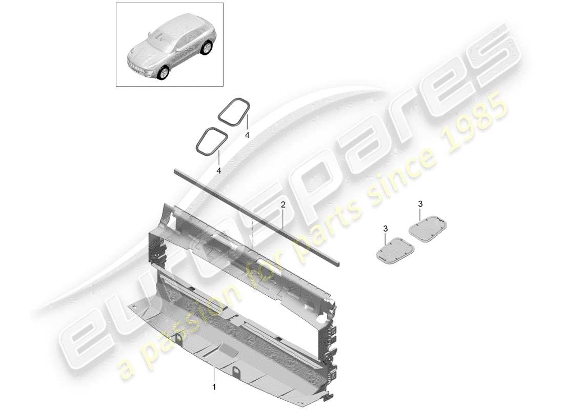 porsche 2016 (macan) air guide part diagram