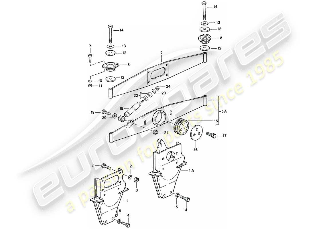 porsche 1987 (911) engine suspension part diagram