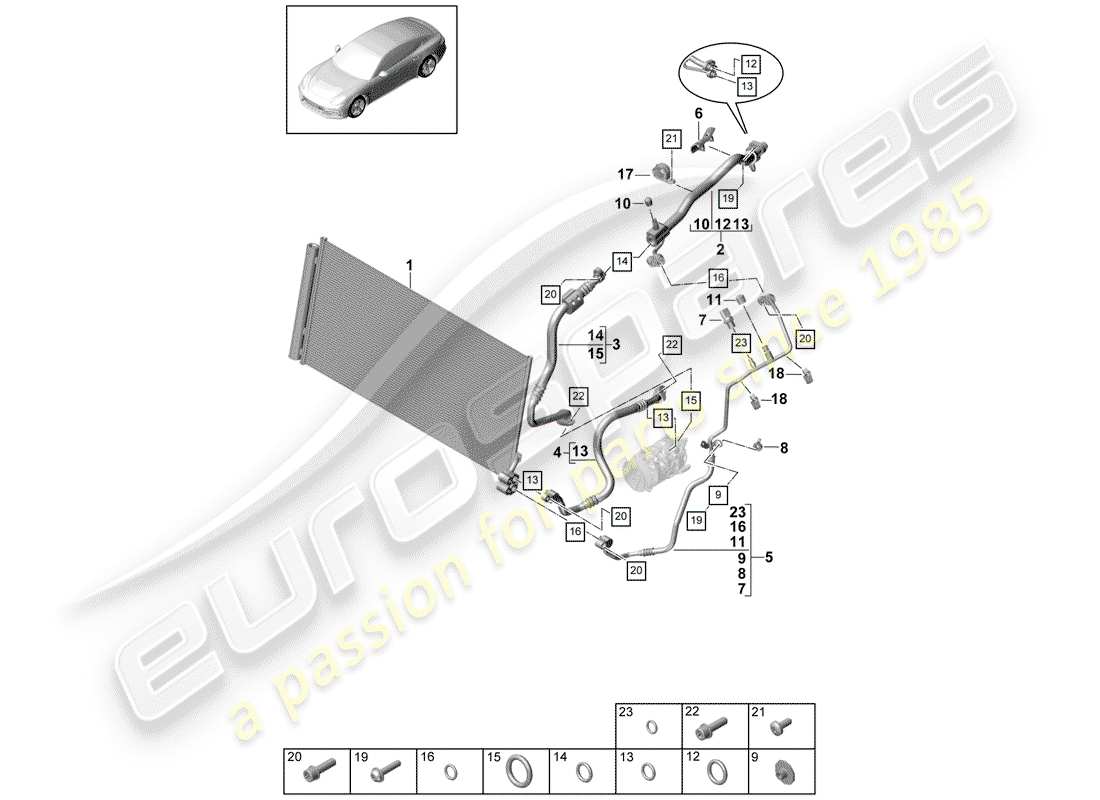 porsche 2019 (panamera 971-1) refrigerant circuit v8 tdi part diagram