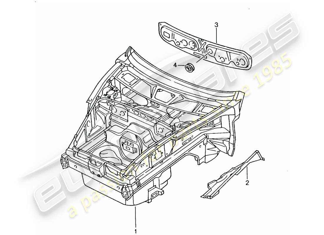 porsche 2000 (996) front end part diagram