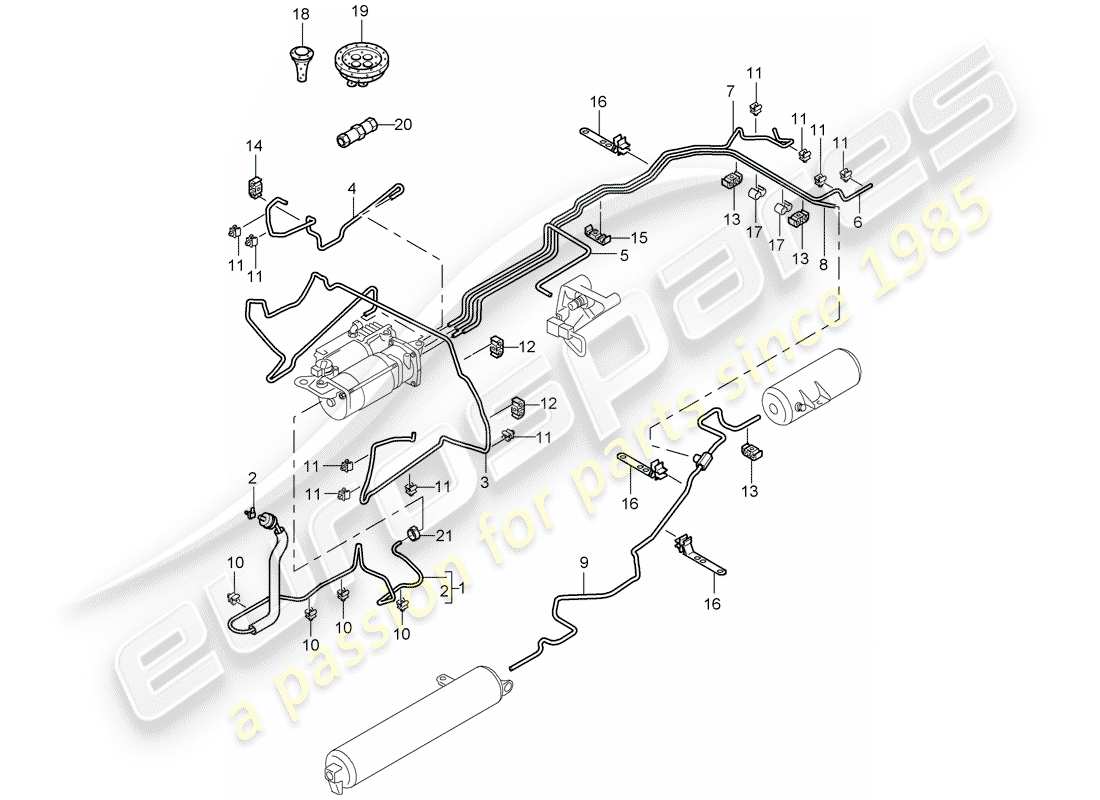 porsche 2009 (cayenne e1 9pa) adaptive suspension parts diagram