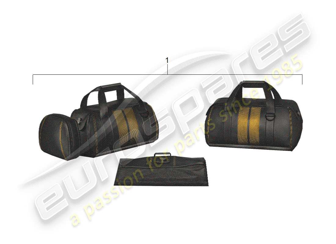 porsche tequipment cayenne (2004) travel bags set parts diagram