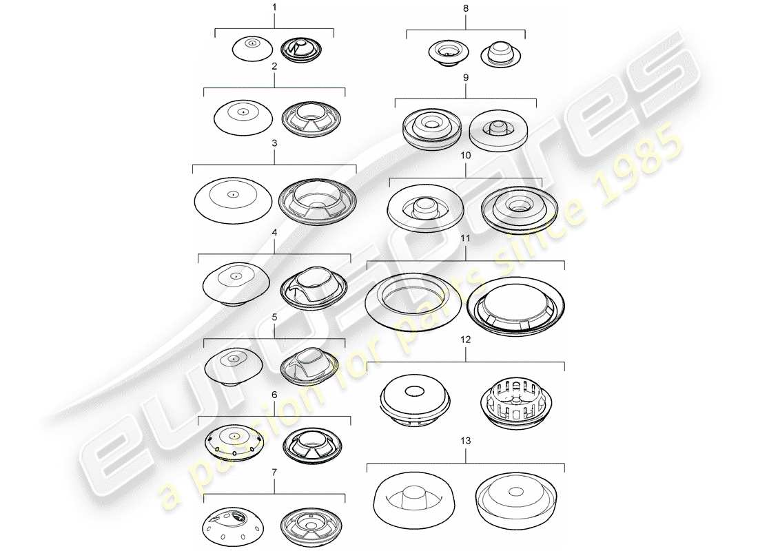 porsche 2017 (cayenne e2 92a) bungs part diagram
