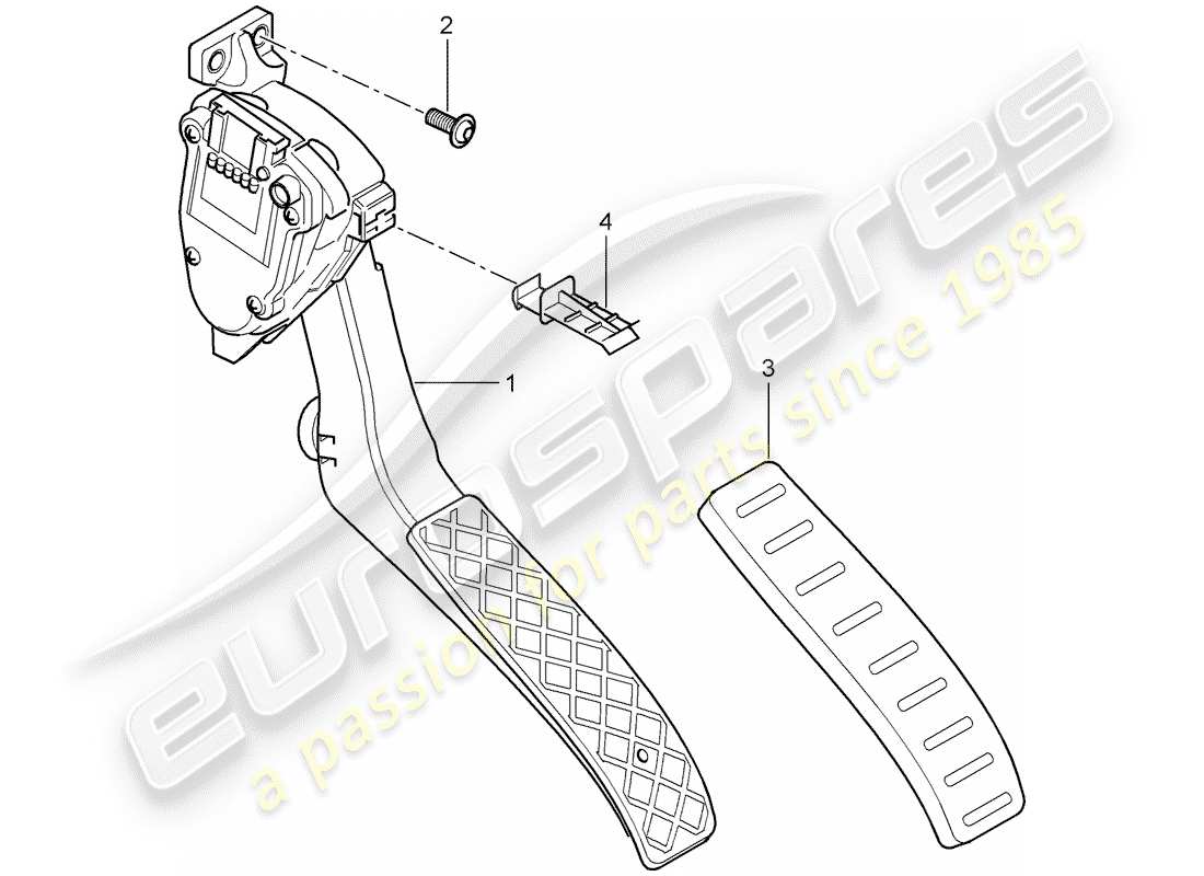 porsche 2009 (cayenne e1 9pa) accelerator pedal parts diagram