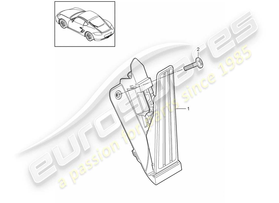 porsche 2009 (987 cayman) accelerator pedal part diagram