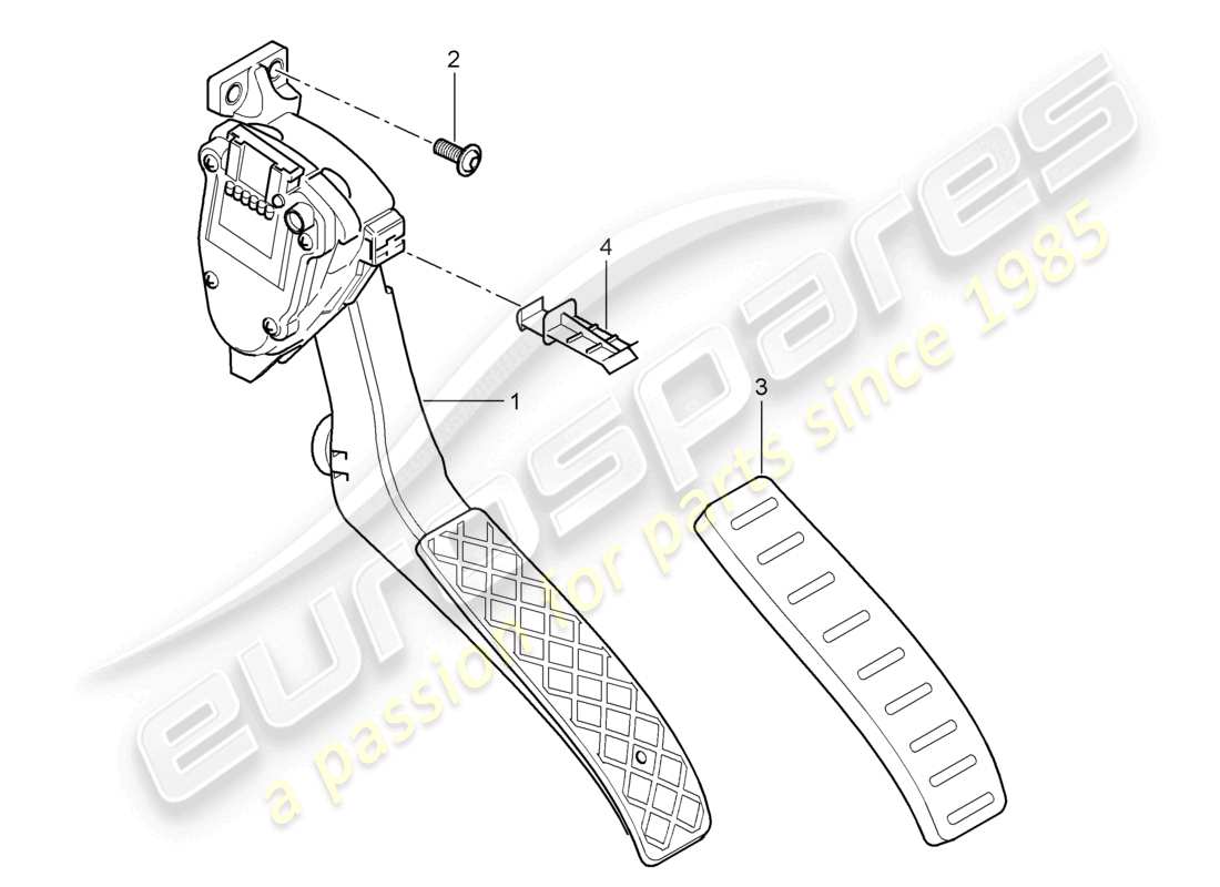 porsche 2010 (cayenne e1 9pa) accelerator pedal parts diagram