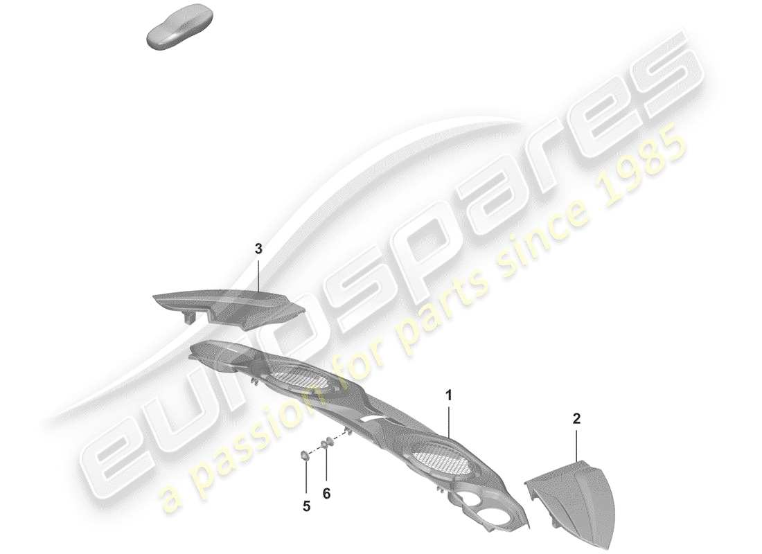 porsche 2020 (992-1) engine cover parts diagram