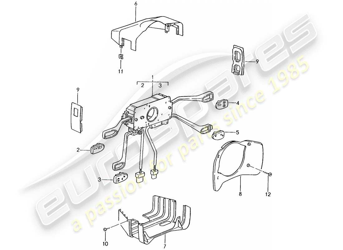 porsche 2004 (986 boxster) steering column switch parts diagram