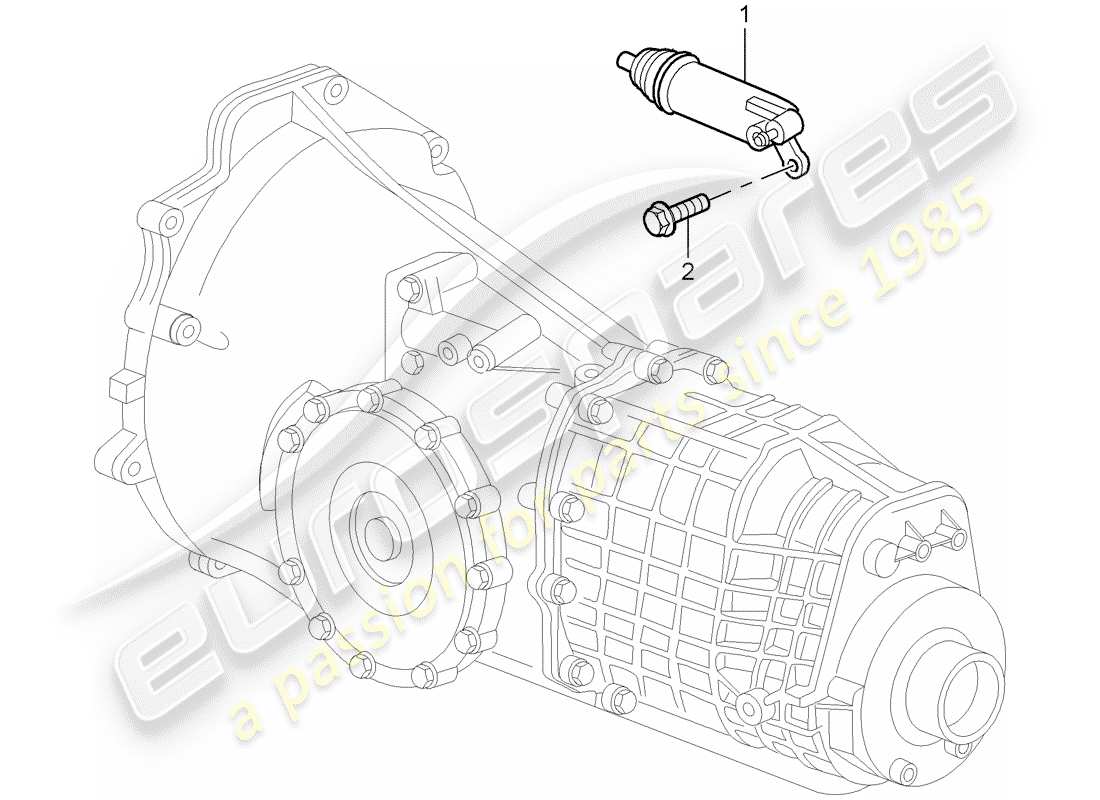porsche 2004 (986 boxster) hydraulic coupling actuation d - mj 2000>> parts diagram