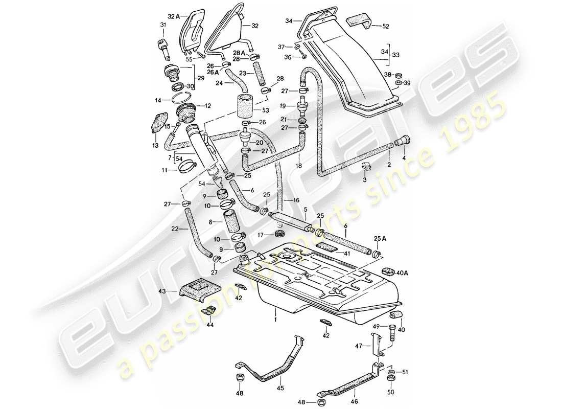 porsche 1985 (924) fuel tank - f 92-cn402 198>> - f 93-cn100 306>> parts diagram
