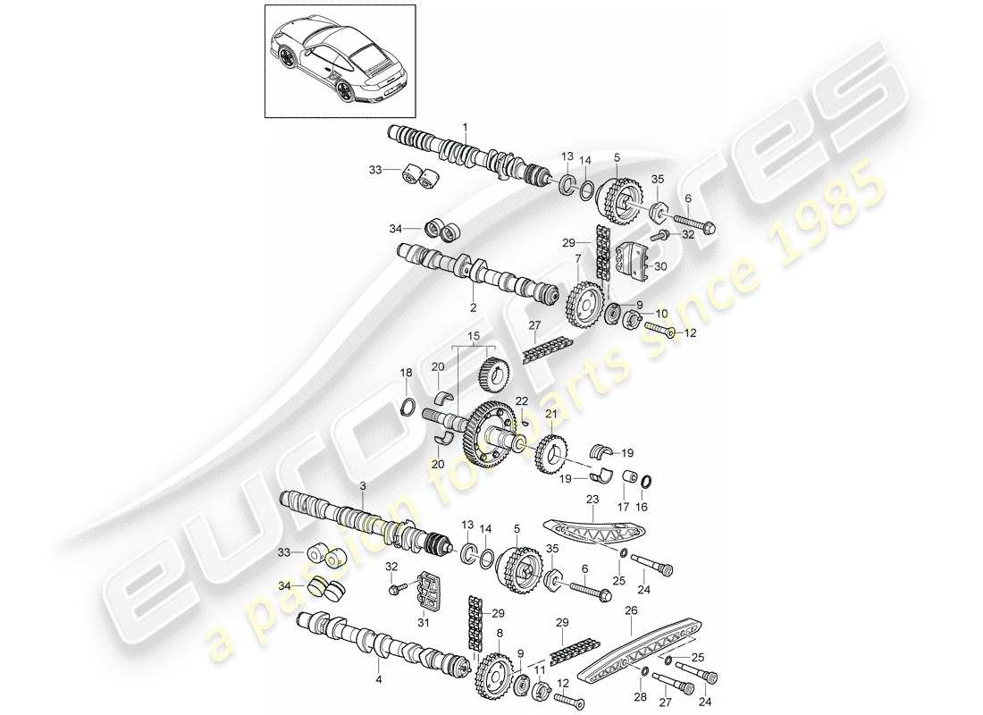 porsche 911 t/gt2rs (2012) valve control parts diagram