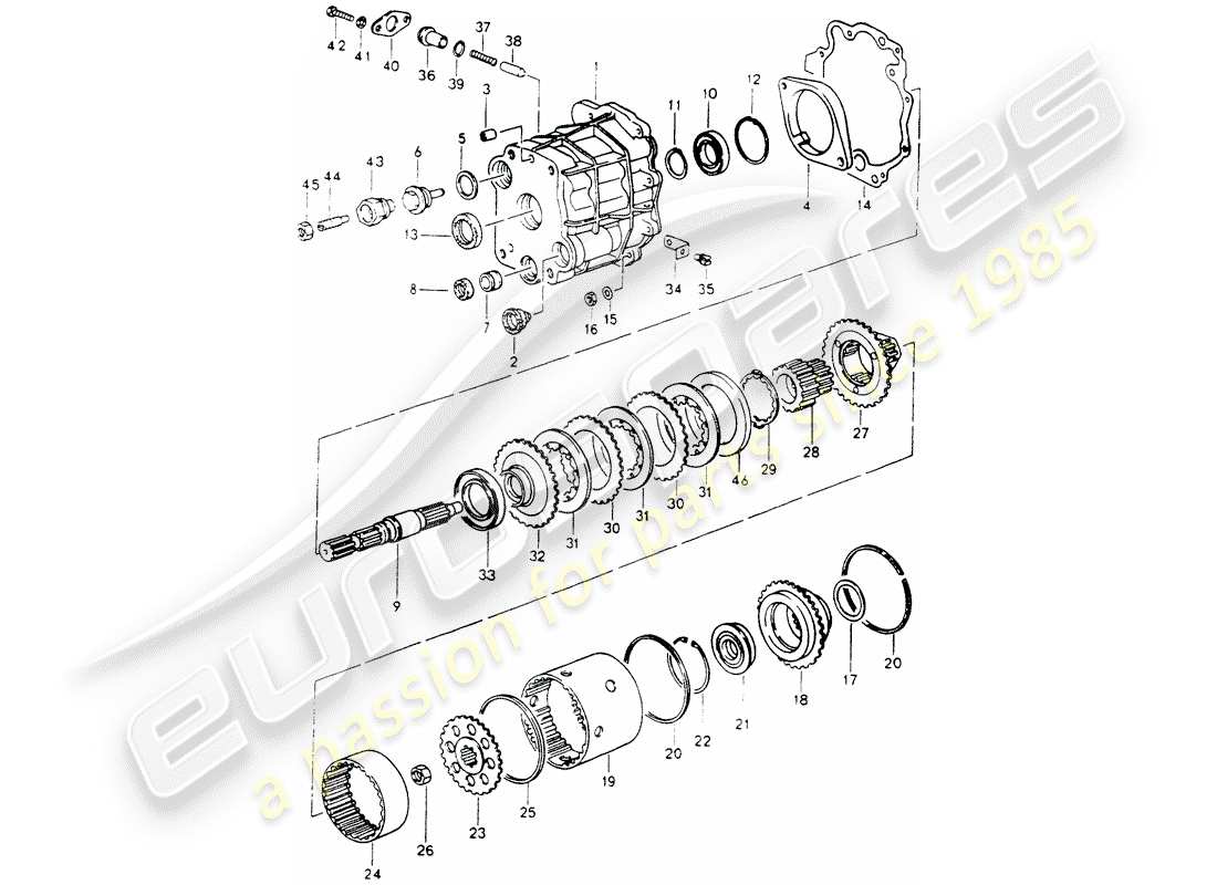 porsche 1990 (964) distributor housing parts diagram