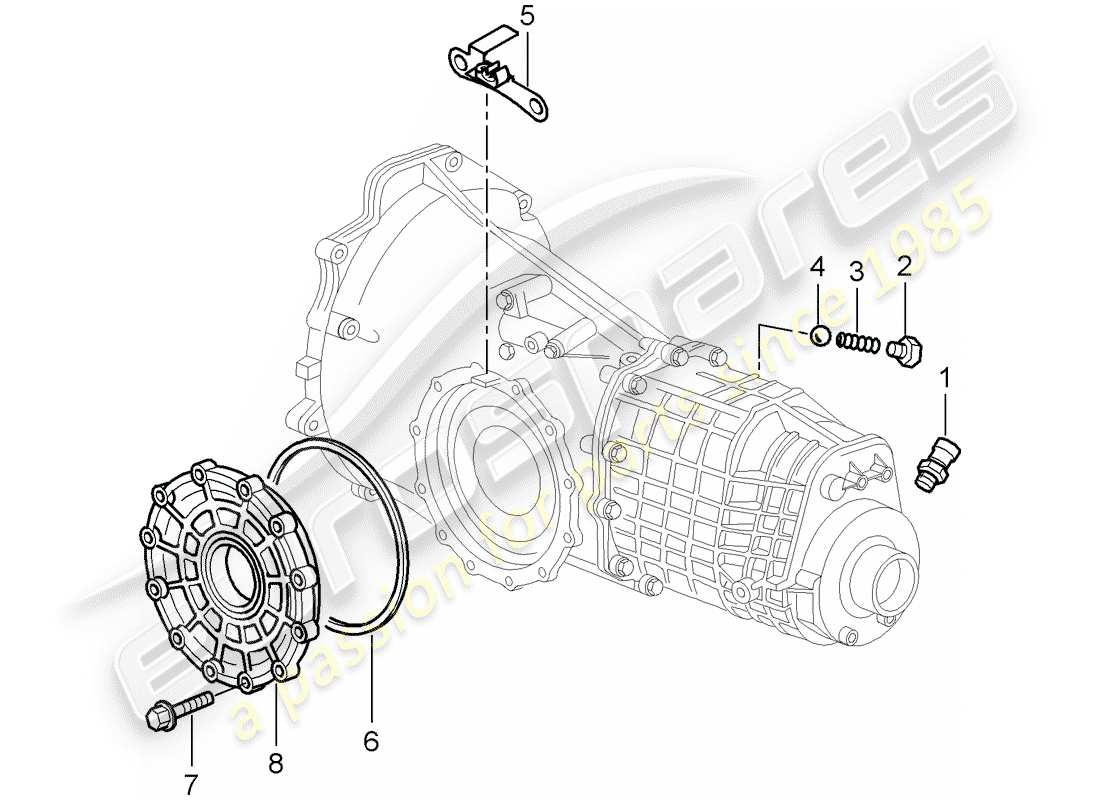 porsche 2003 (986 boxster) gearbox individual parts d - mj 2000>> parts diagram