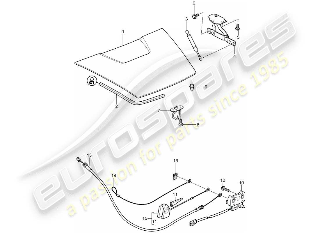 porsche 2006 (987 boxster) cover rear parts diagram