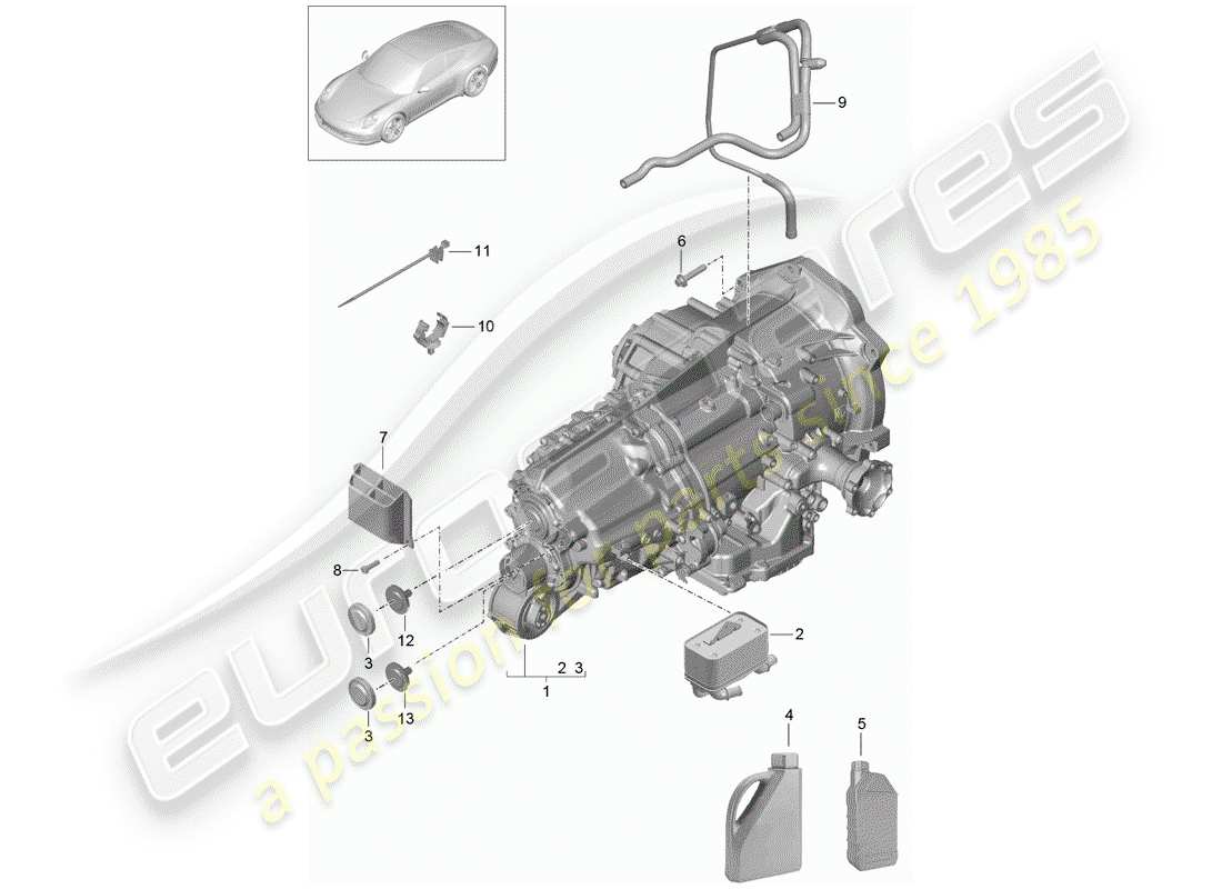 porsche 2016 (991-1) - pdk - gearbox parts diagram