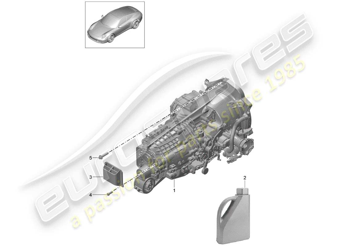 porsche 2016 (991-1) manual gearbox parts diagram