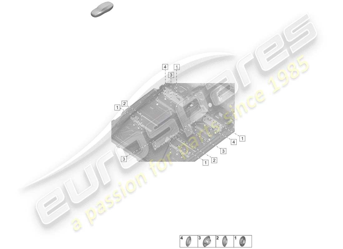porsche 2019 (992-1) plugs for body inner car body underbody part diagram