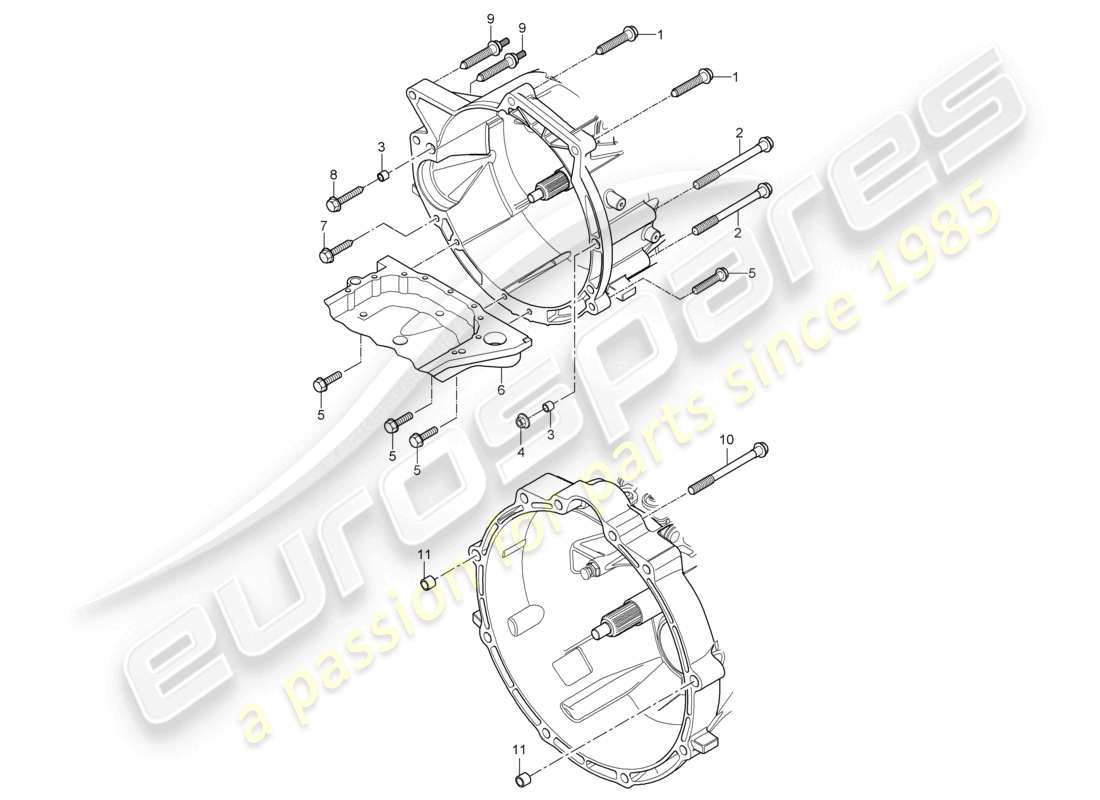 porsche 2010 (cayenne e1 9pa) mounting parts for engine and transmission parts diagram